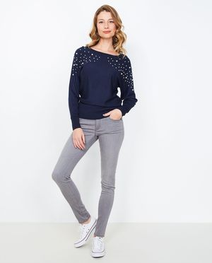 Grijze skinny jeans - met verwassen look - JBC