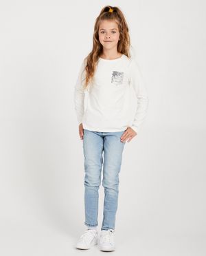 Lichtblauwe skinny jeans MARIE - met wassing - JBC