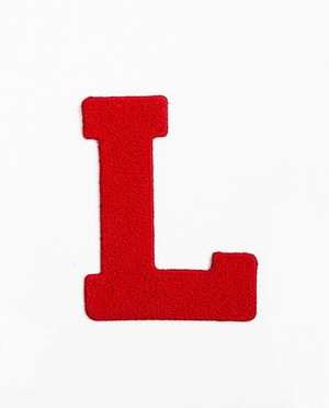 Rode letter L - groot - van rode boucl&eacute; - JBC