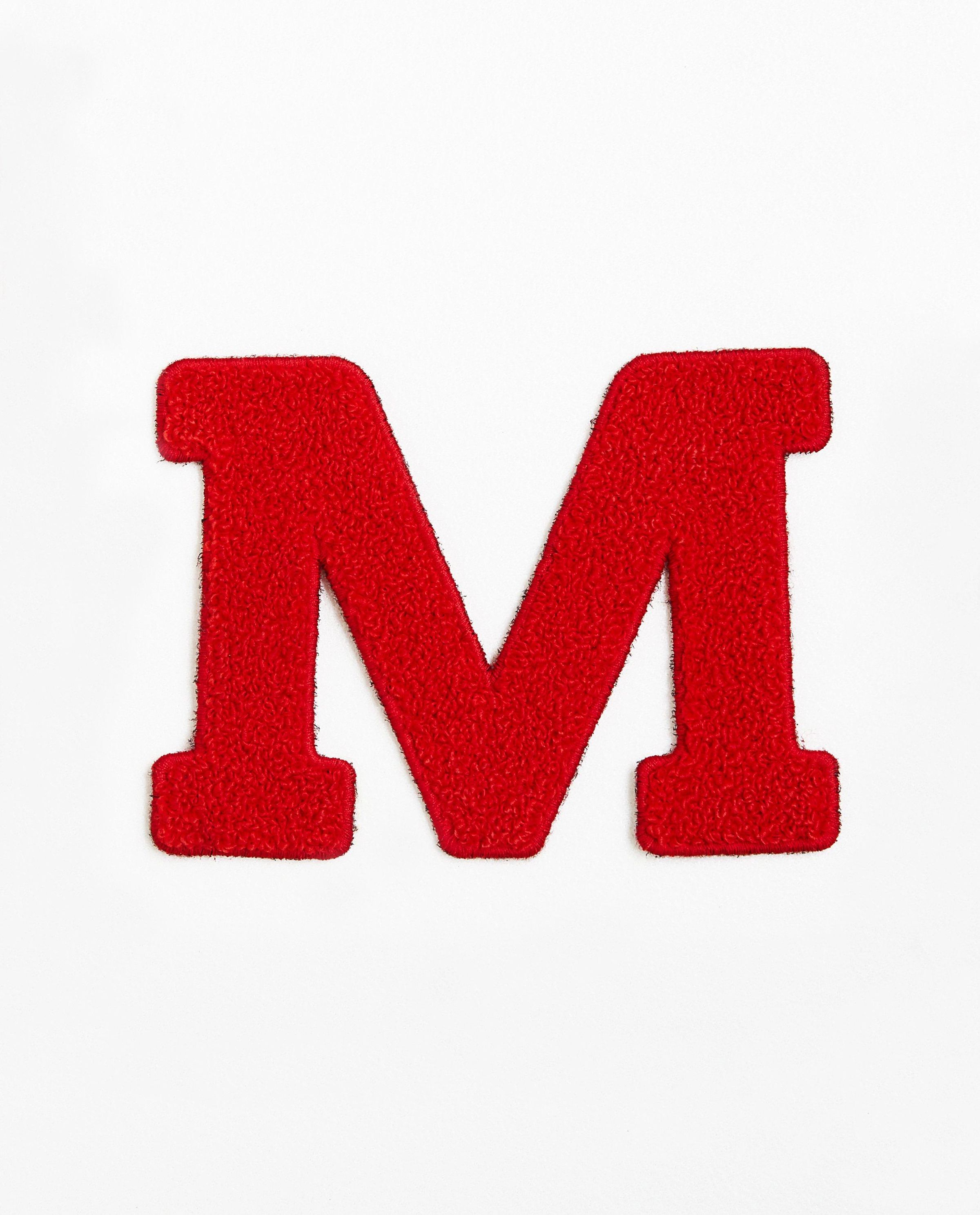 Rode letter M - groot - van rode boucl&eacute; - JBC