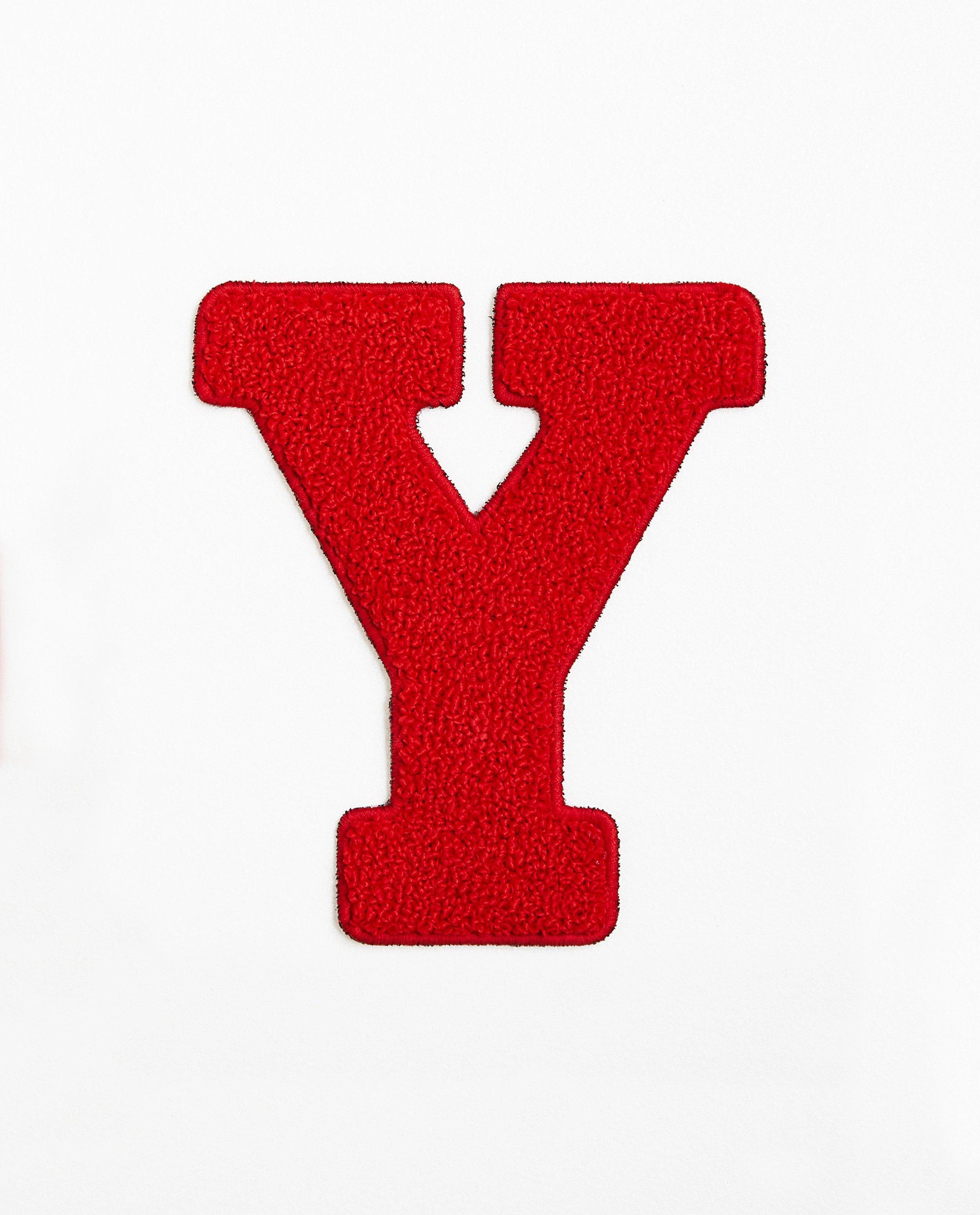 Lettre Y rouge - grande - en fil bouclette rouge - JBC