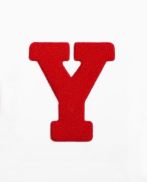 Lettre Y rouge - grande - en fil bouclette rouge - JBC