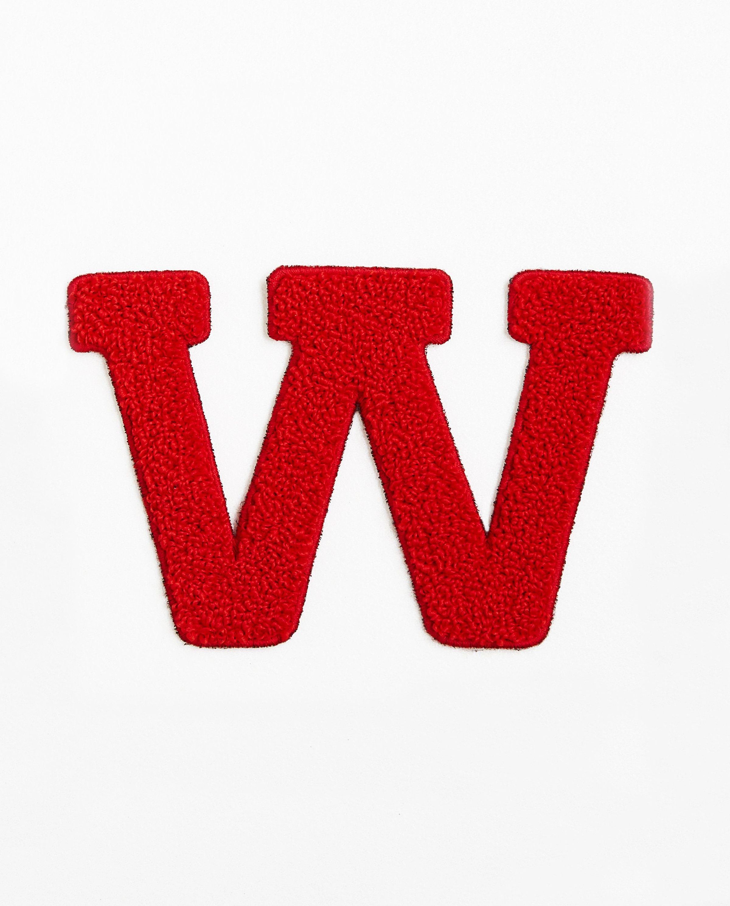 Lettre W rouge - grande - en fil bouclette rouge - JBC