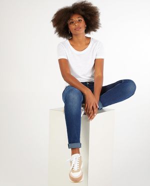 T-shirt cr&egrave;me - biais &agrave; paillettes - JBC