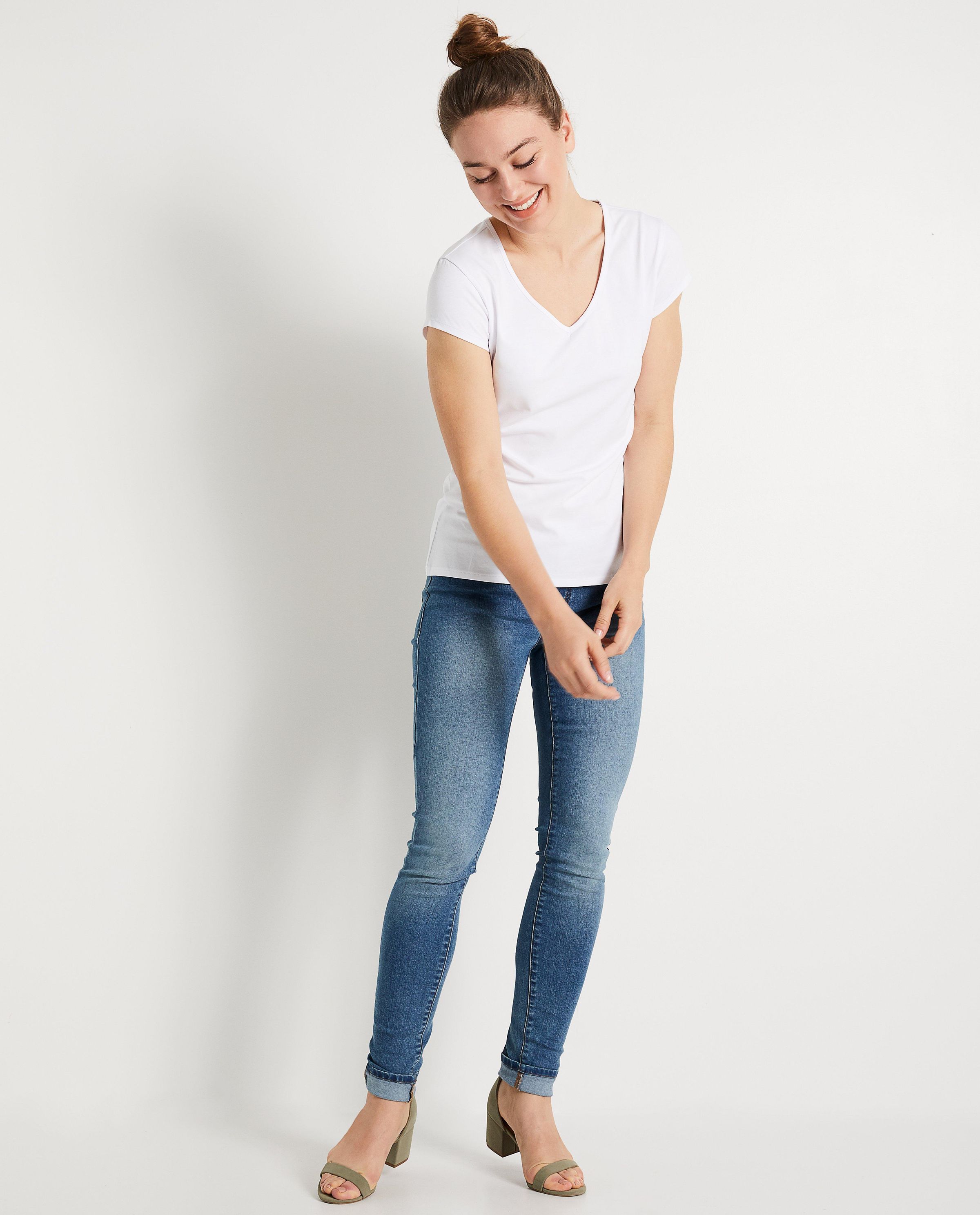 T-shirt en coton bio - cr&egrave;me - JBC