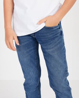 Jeans - Blauwe jeans van sweat denim, slim fit