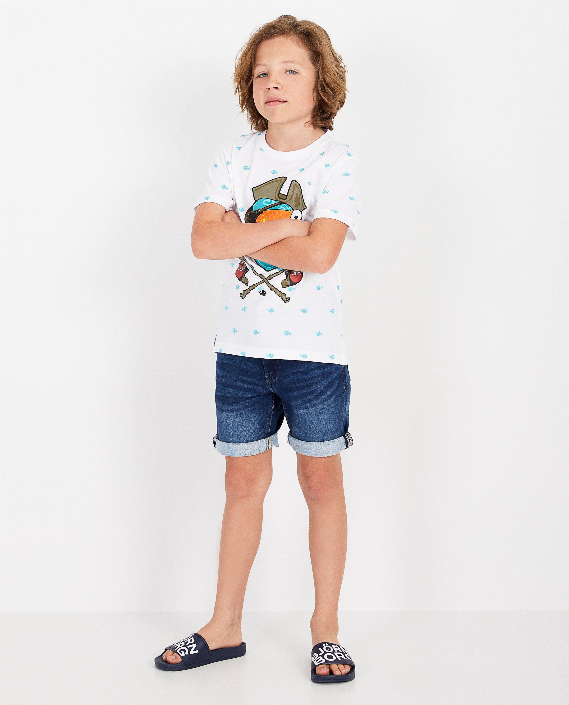 Sweat denim short Simon, 7-14 jaar - JBC