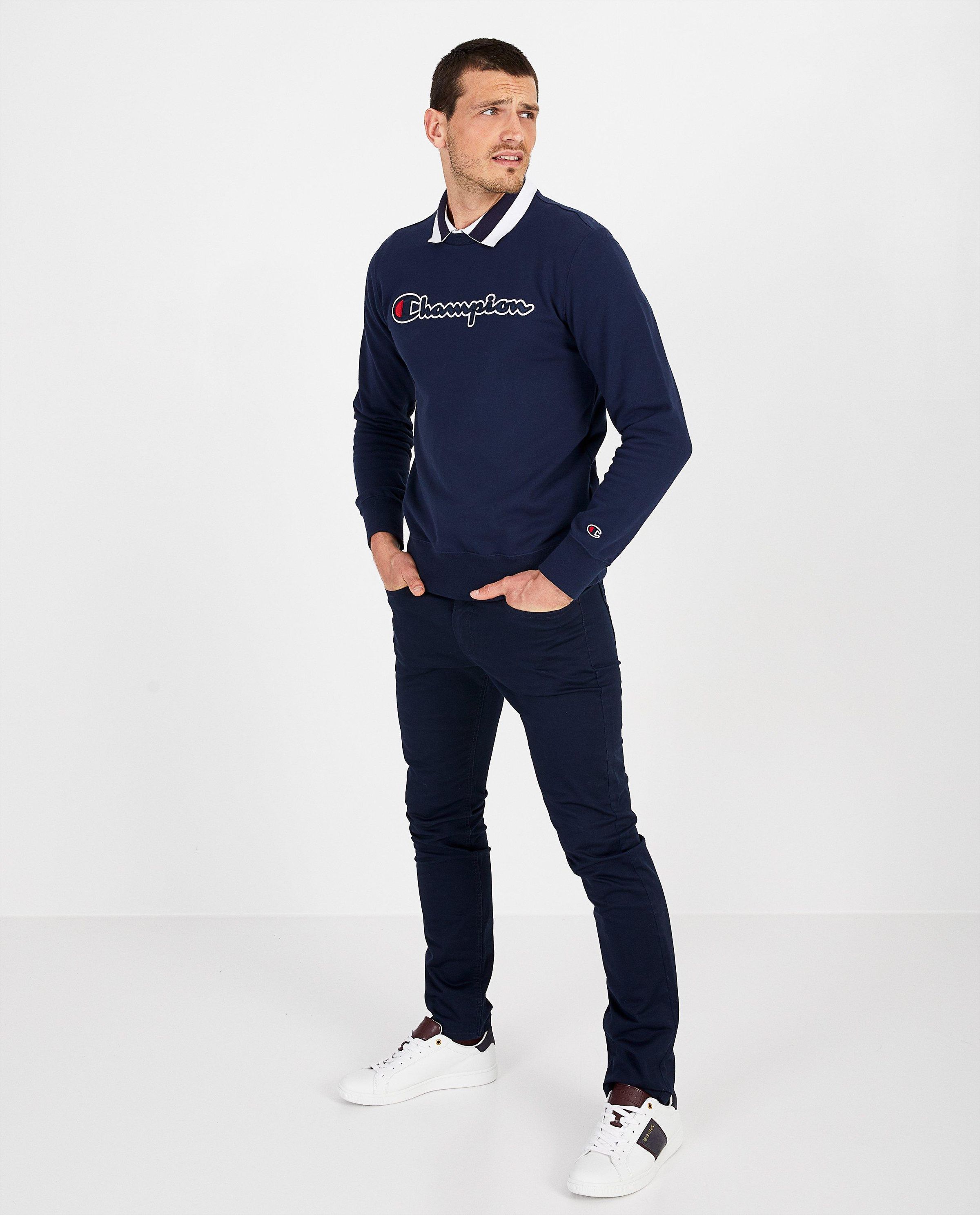Sweat bleu Champion - &agrave; inscription - Champion