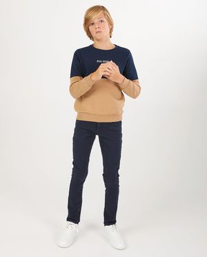 Donkerblauwe skinny Joey - met verstelbare taille - Fish & Chips