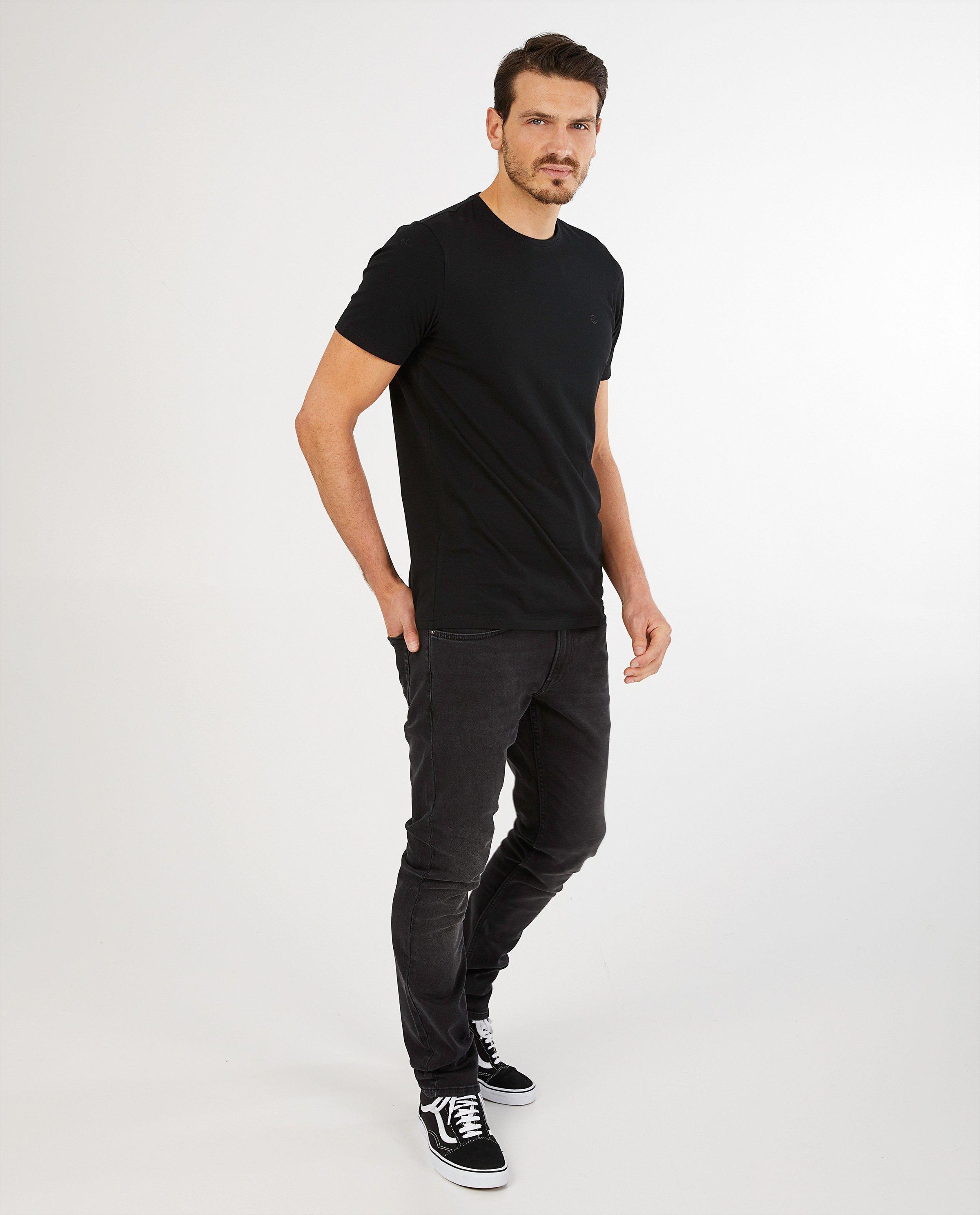 Jean slim noir Smith - effet d&eacute;lav&eacute; - JBC