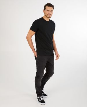 Jean slim noir Smith - effet d&eacute;lav&eacute; - JBC