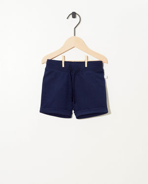 Donkerblauwe short van biokatoen - stretch - Cuddles and Smiles