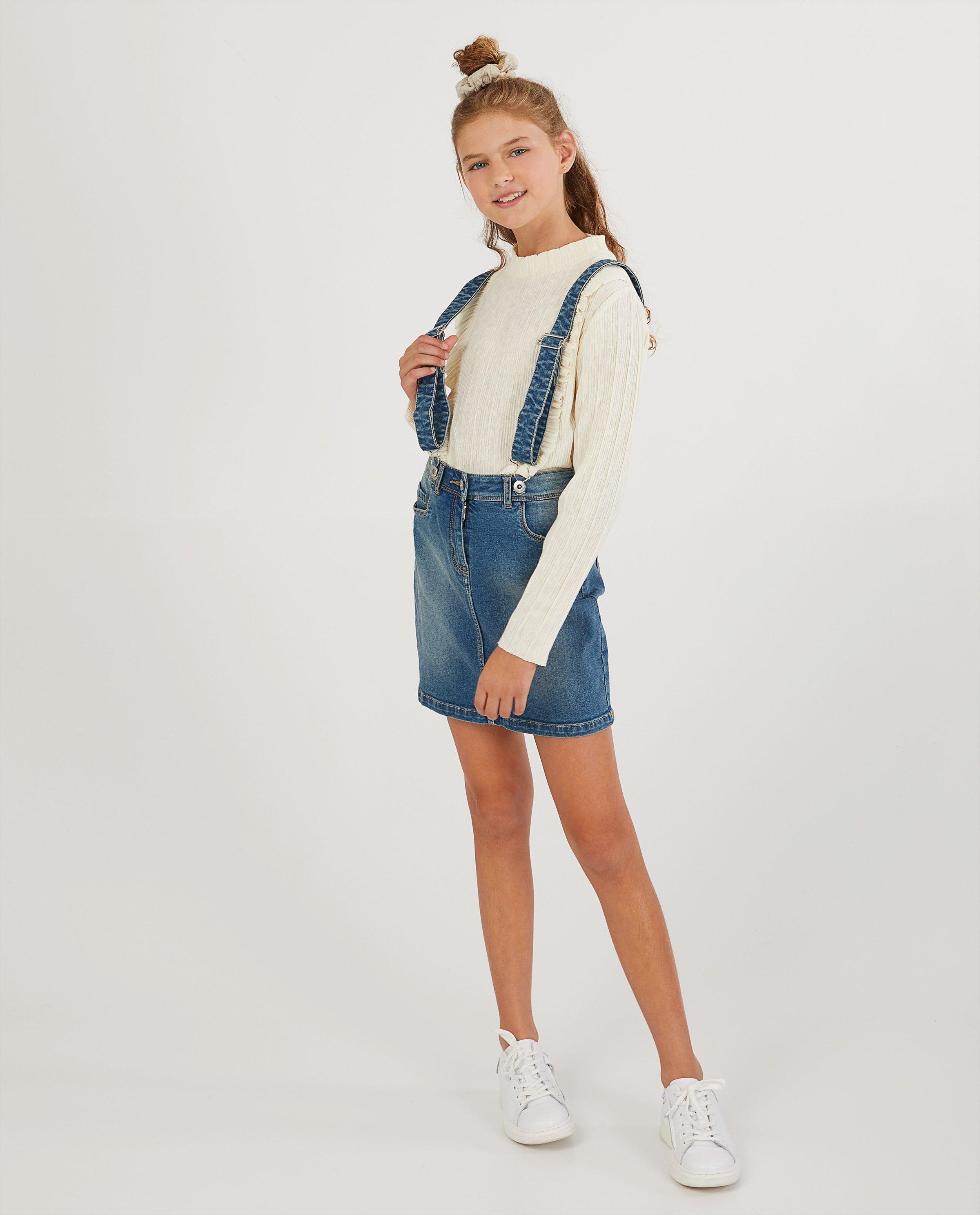 Blauwe denim salopetterok - met wassing - Fish & Chips