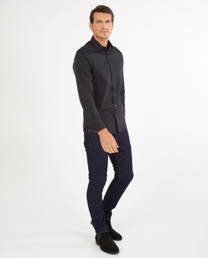 Donkerblauw hemd - stretch - Iveo