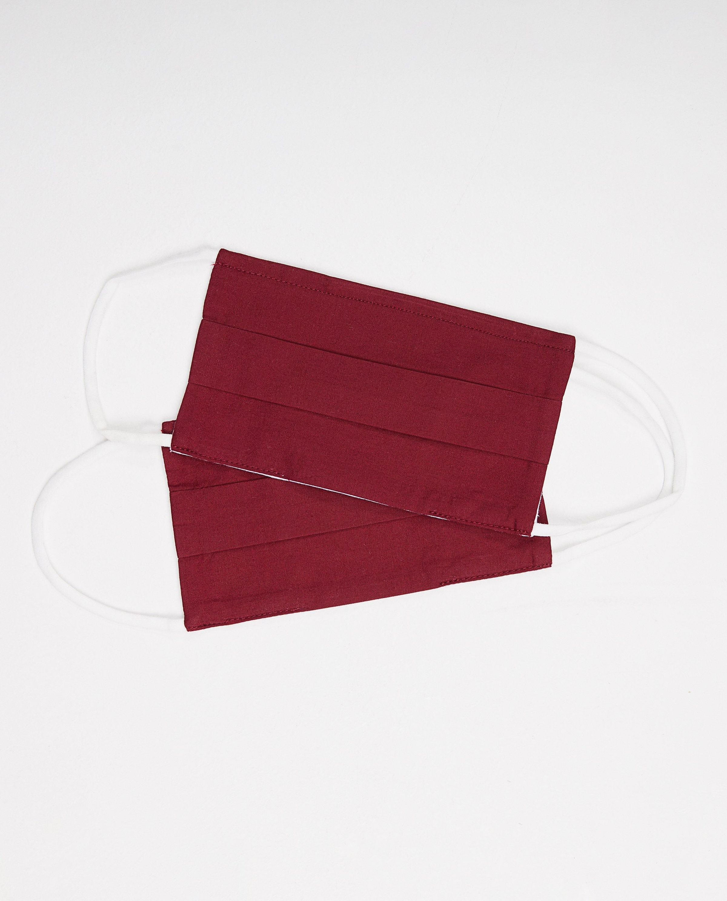 2 wijnroze mondmaskers - unisex - set van 2 - JBC