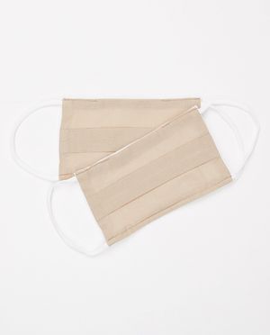 2 beige mondmaskers - unisex - set van 2 - JBC
