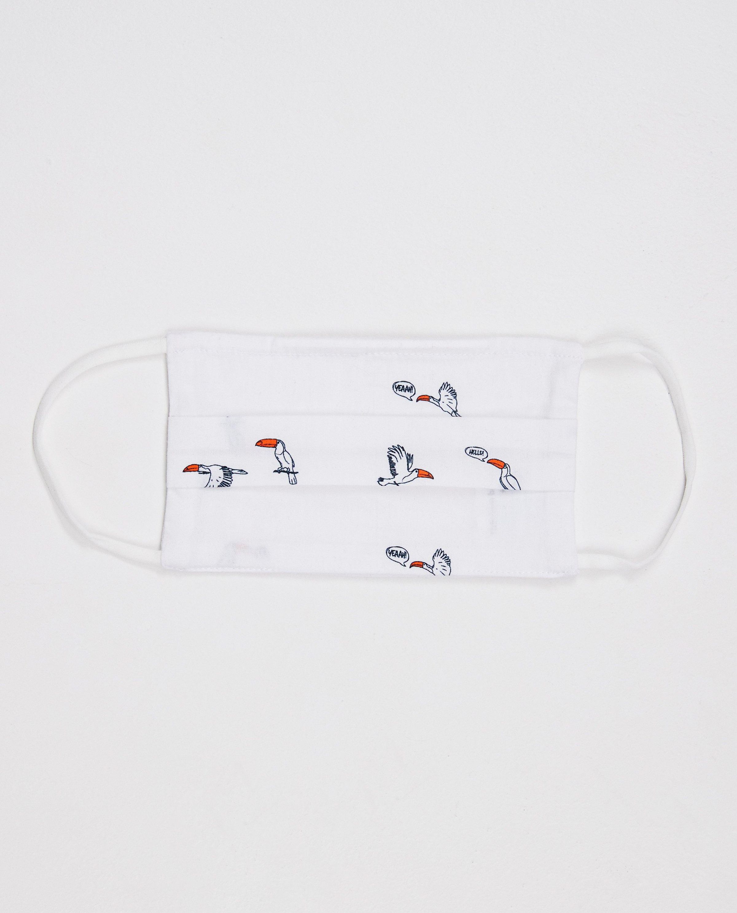 Set van 2 mondmaskers - unisex - wit met print - JBC