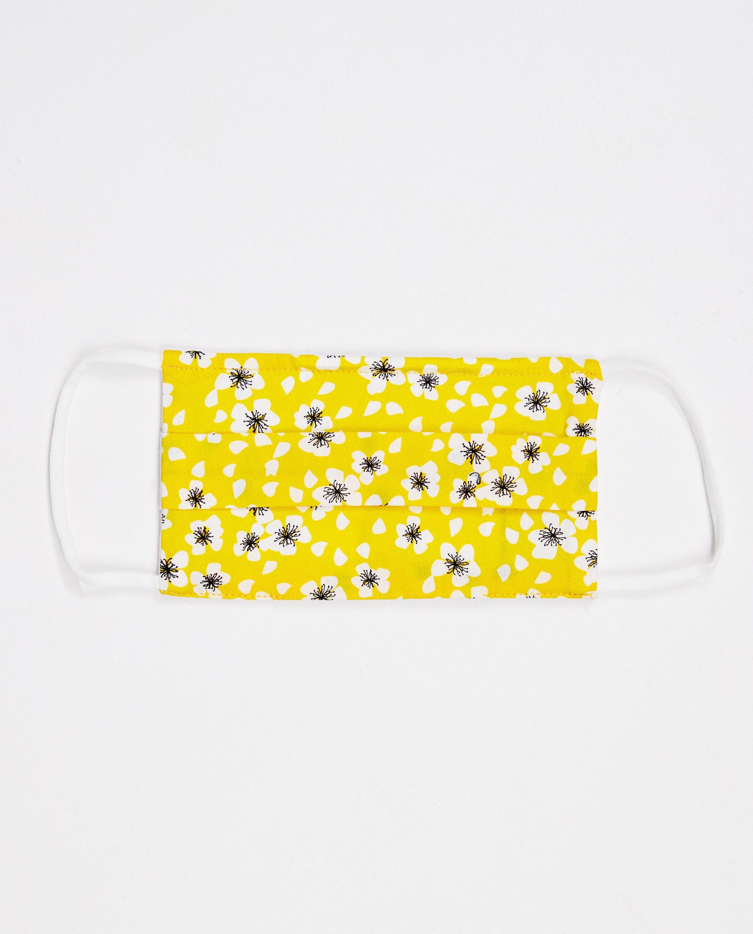 Set van 2 mondmaskers - unisex - geel met print - JBC
