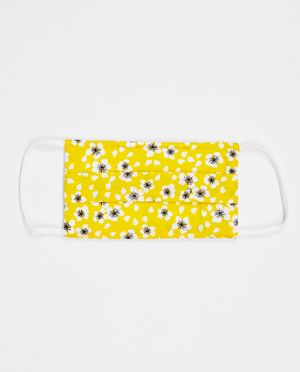 Set van 2 mondmaskers - unisex - geel met print - JBC
