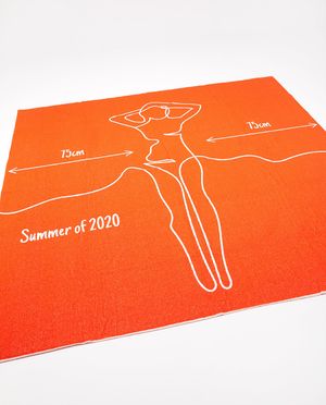 Bonneterie - Serviette de bain orange anti-coronavirus
