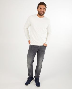 Witte sweater, heren - kampsweater - JBC