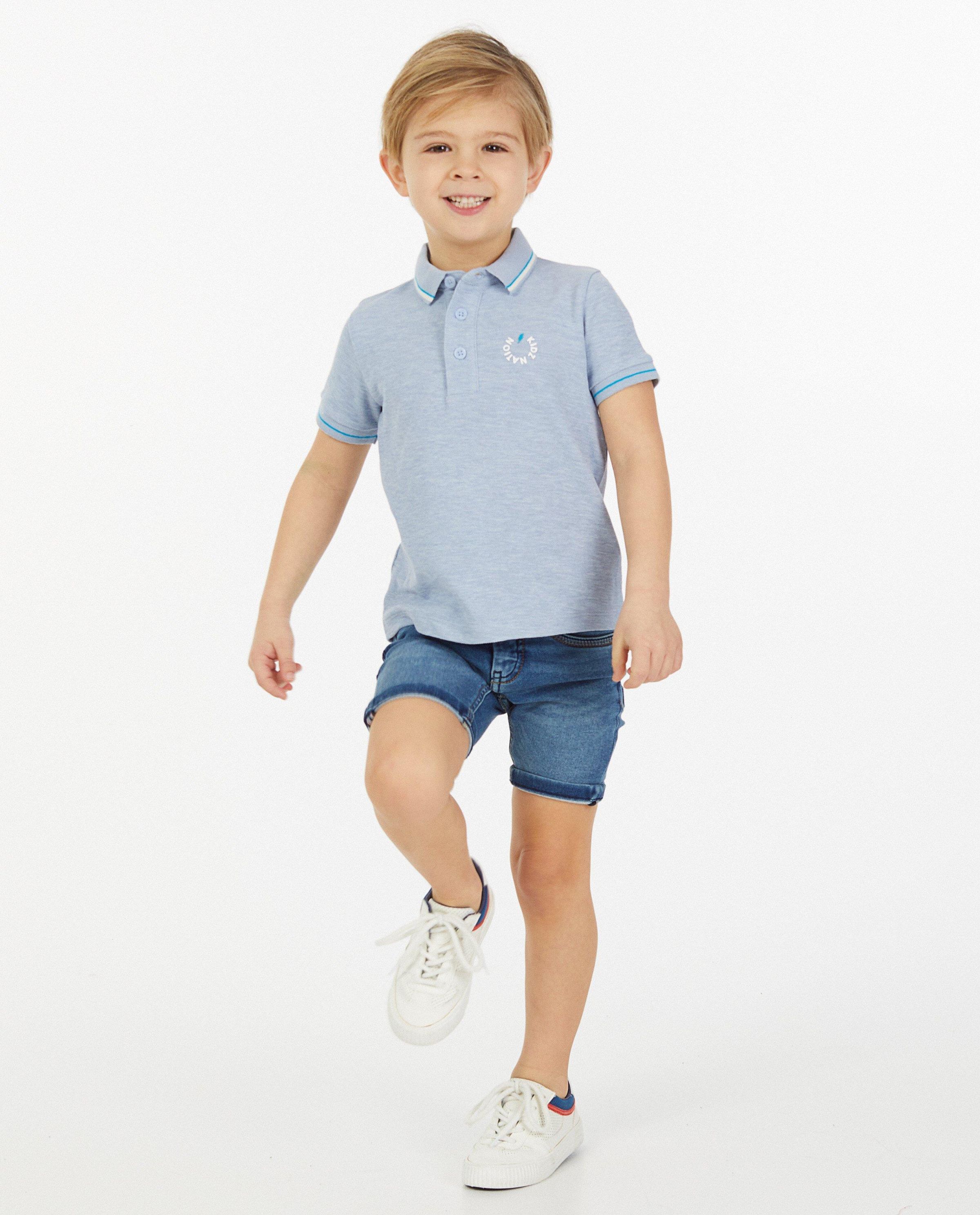 Bermuda en sweat denim Simon, 2-7 ans - slim fit - JBC
