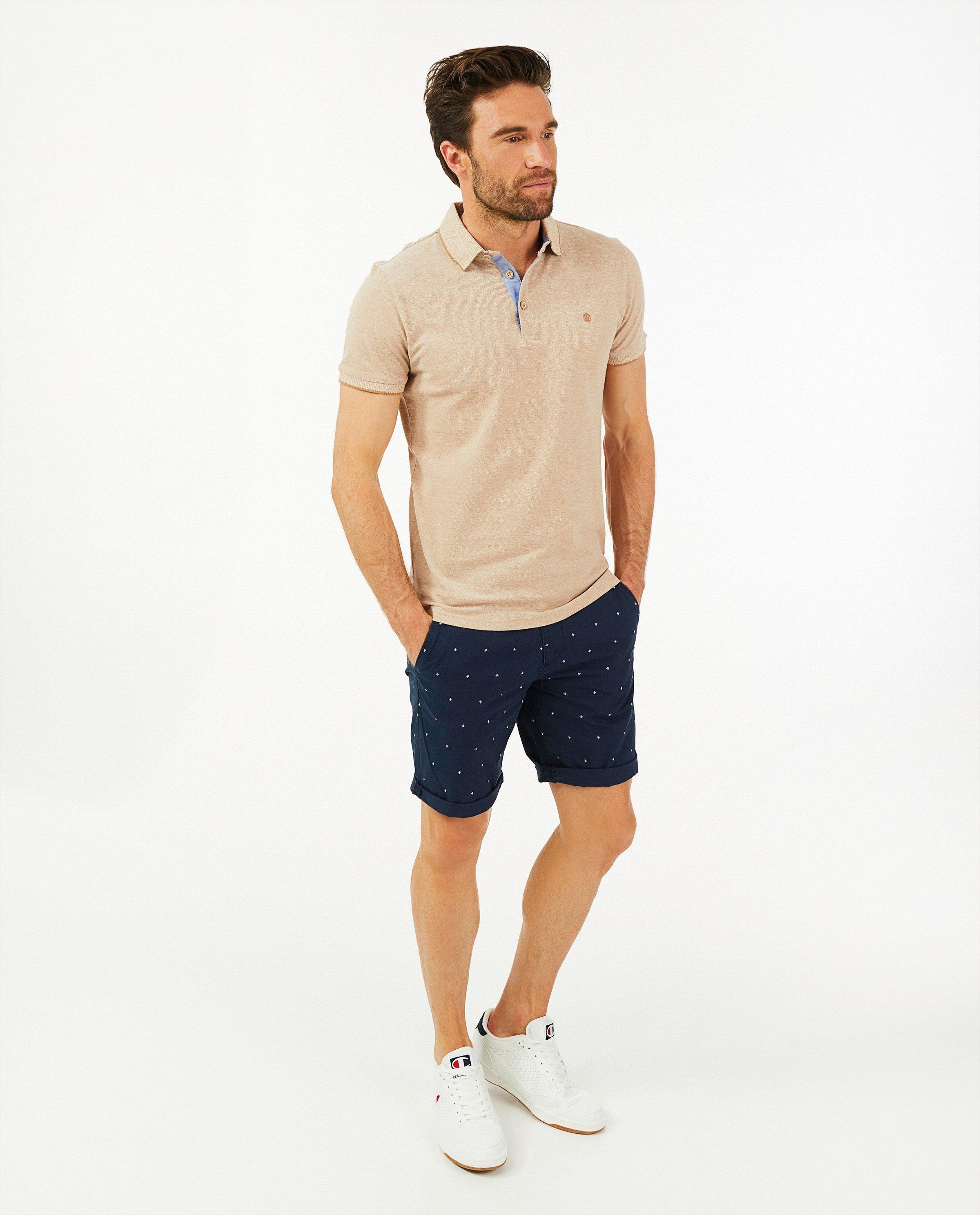 Katoenen bermuda met print - met chino fit - Quarterback
