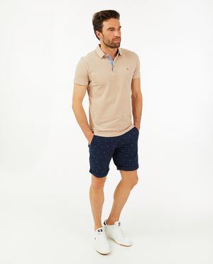Katoenen bermuda met print - met chino fit - Quarterback
