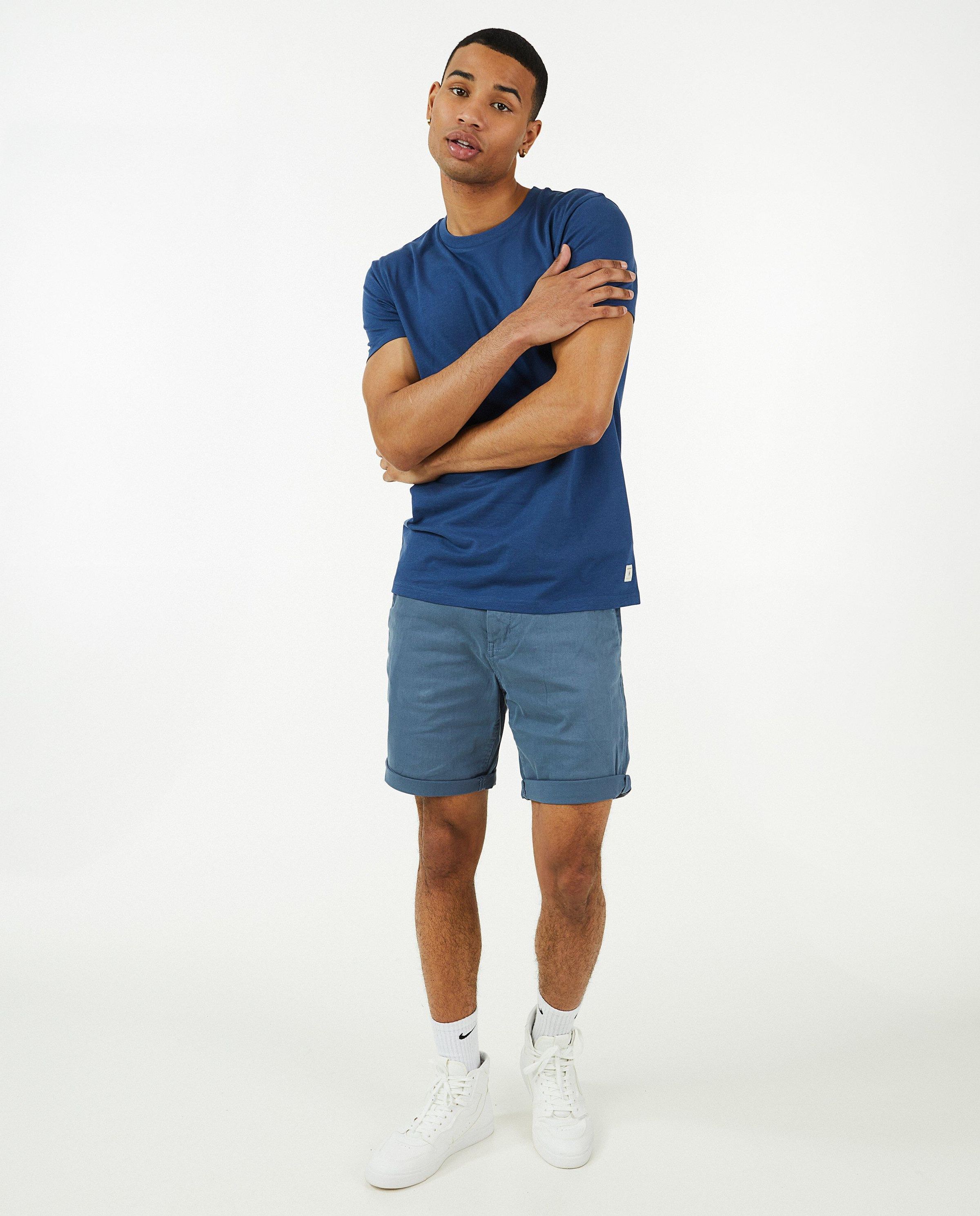 Roodbruine short met gevlochten riem - Quarterback