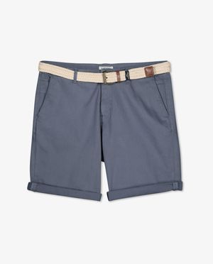 Shorten - Blauwe short met gevlochten riem