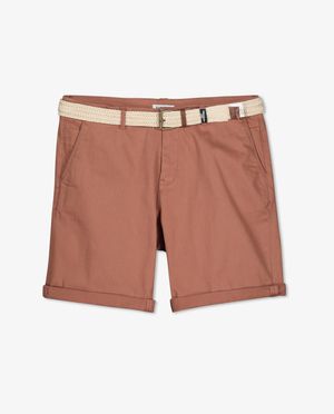 Shorten - Blauwe short met gevlochten riem