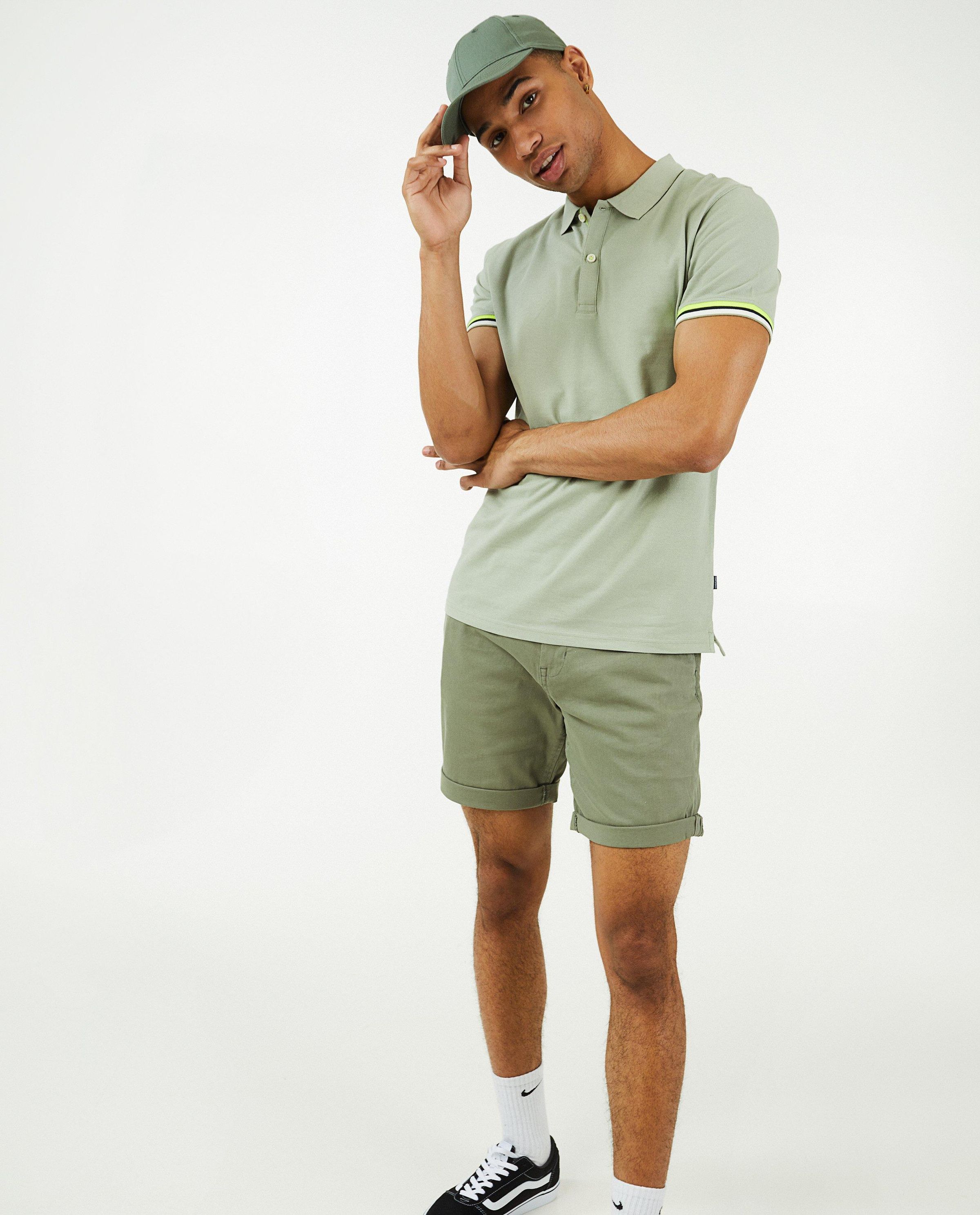 Bruine short met gevlochten riem - Quarterback