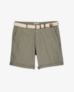 Shorten - Blauwe short met gevlochten riem