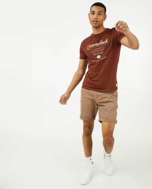 Bruine short met gevlochten riem - Quarterback