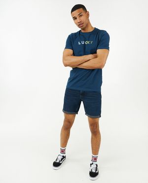 Donkerblauwe jeansshort Jeff - Quarterback