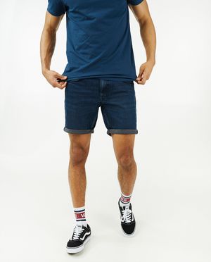 Shorts - Short en jeans bleu fonc&eacute; Jeff
