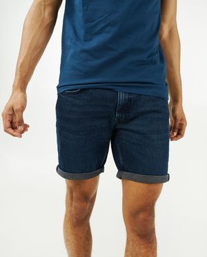 Shorts - Short en jeans bleu fonc&eacute; Jeff