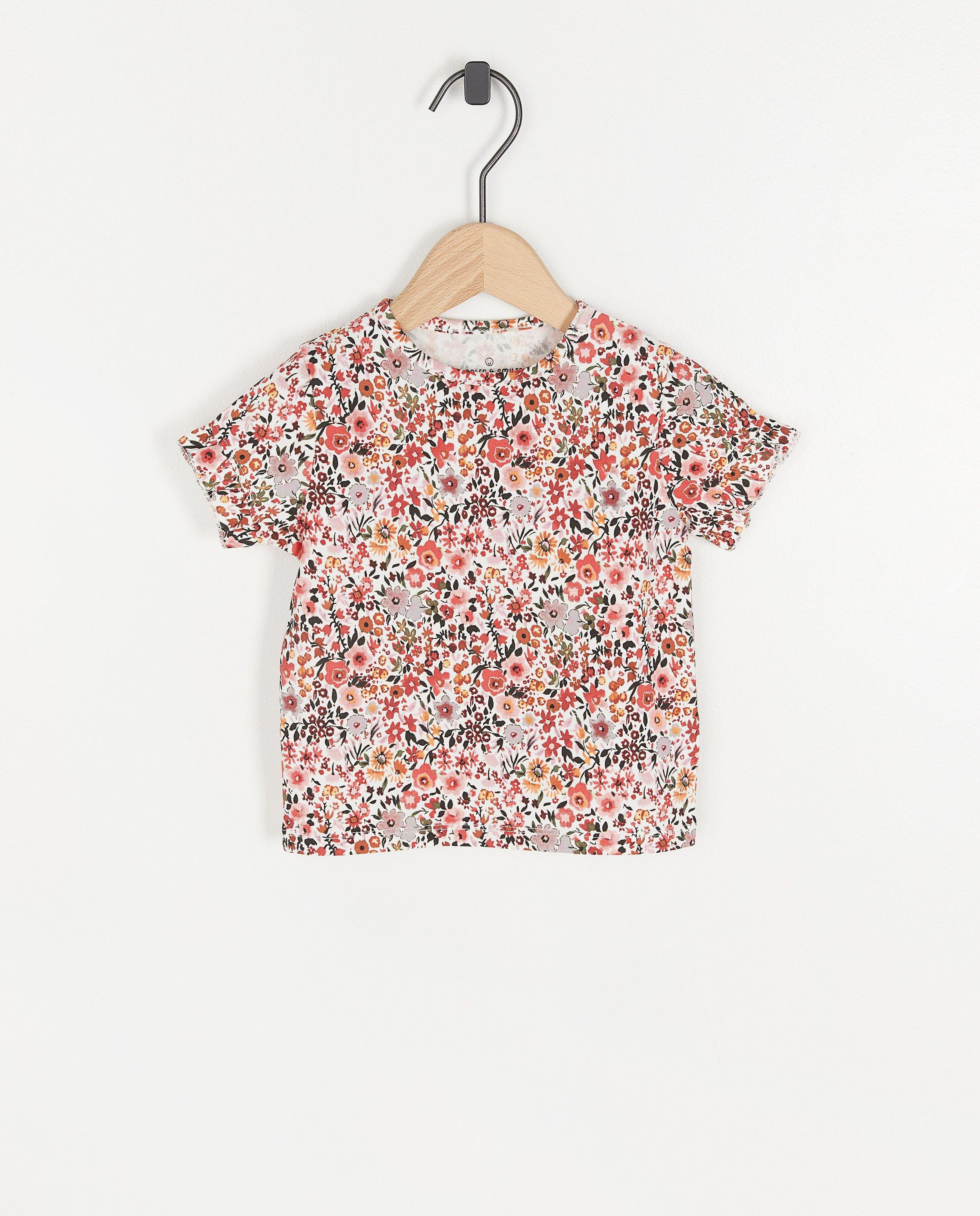 T-shirt rose fleuri - Cuddles and Smiles