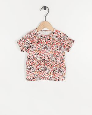 T-shirt rose fleuri - Cuddles and Smiles