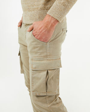 Pantalons - Pantalon cargo beige