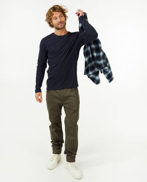 Pantalon vert fonc&eacute;, regular fit - OVS