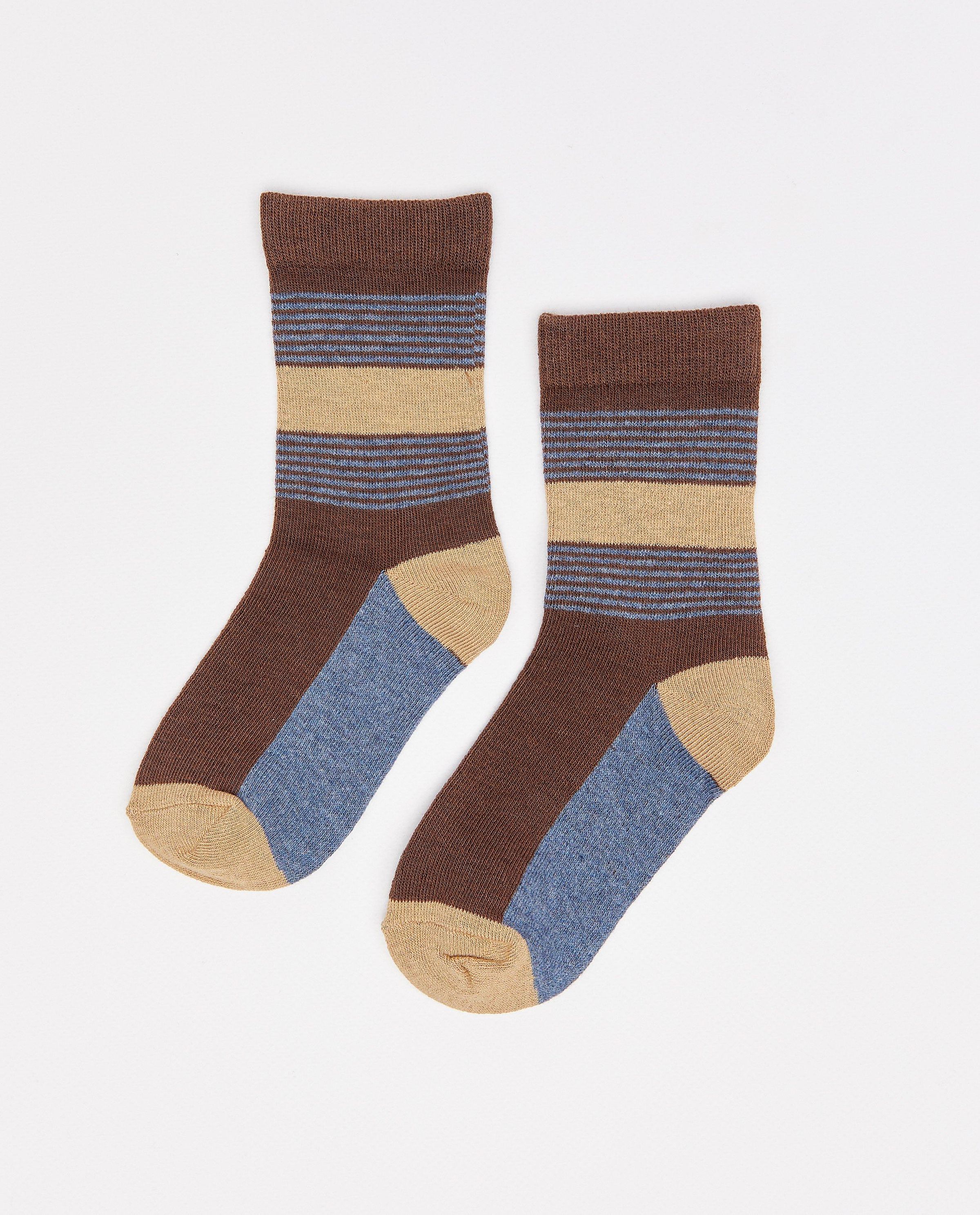 Chaussettes brunes &agrave; imprim&eacute; - JBC