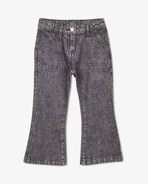 Jeans - Donkergrijze jeans, bootcut fit