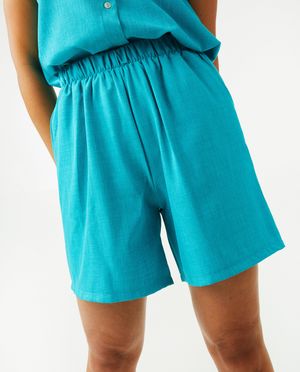 Shorten - Turquoise short met insteekzakken