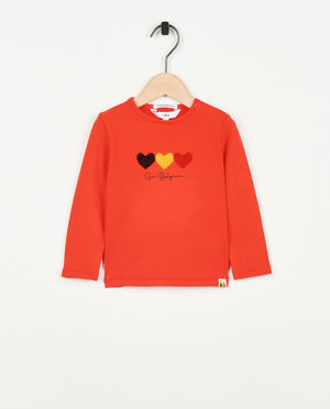 T-shirt &agrave; manches longues &agrave; imprim&eacute; orn&eacute; de paillettes - Familystories