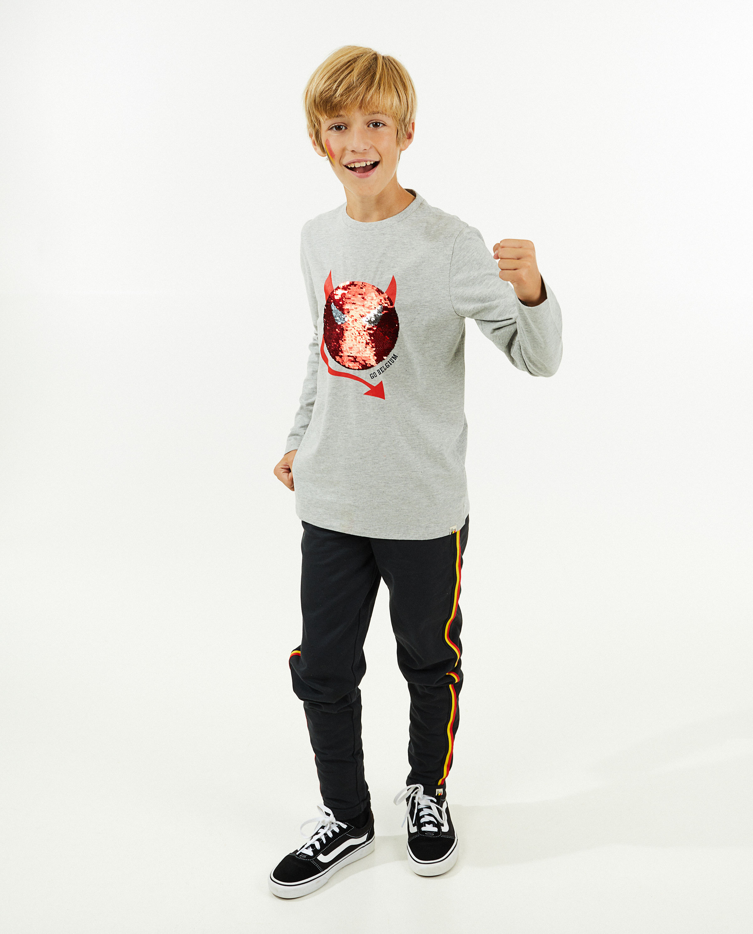 T-shirt &agrave; manches longues &agrave; imprim&eacute; orn&eacute; de paillettes, 7-14 ans - Familystories