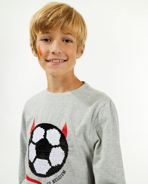 T-shirts - T-shirt &agrave; manches longues &agrave; imprim&eacute; orn&eacute; de paillettes, 7-14 ans