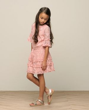 Kleedjes - Roze jurk met kant, Communie