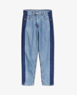 Jeans - Jeans &agrave; bande contrastante, coupe mom