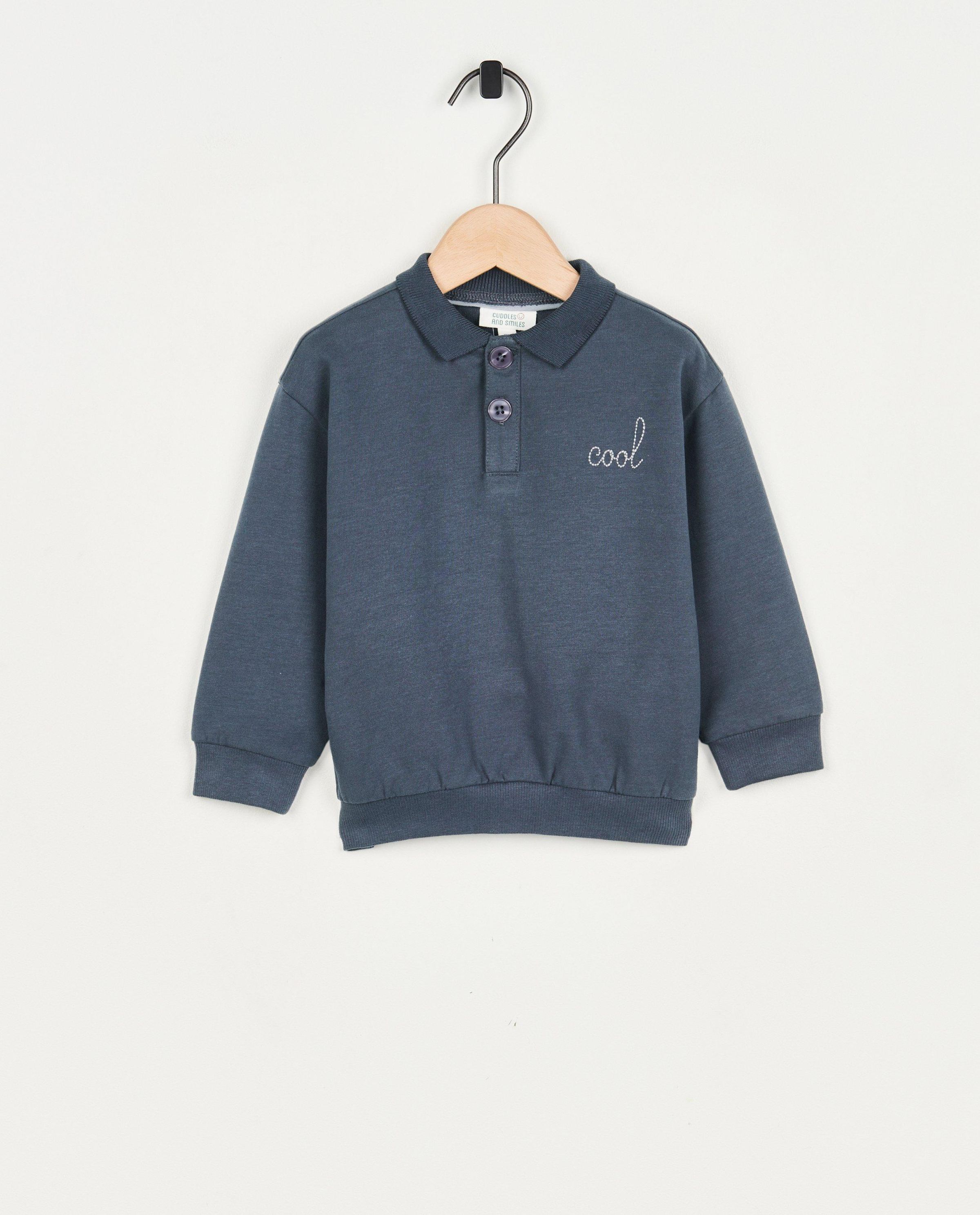 Blauwe polosweater - Cuddles and Smiles